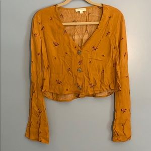 LA Hearts flared bell sleeve blouse.